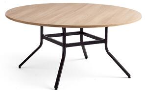 AJ Produkty Stůl VARIOUS, Ø1600 mm, výška 740 mm, černá, dub