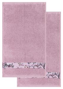 Livarno home Froté ručník pro hosty, 50 x 100 cm, 500 g/m2, 2 kusy (květy růžová) (100380130003)