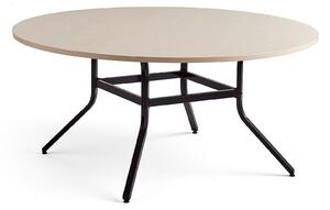 AJ Produkty Stůl VARIOUS, Ø1600 mm, výška 740 mm, černá, bříza