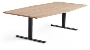 AJ Produkty Jednací stůl MODULUS, 2400x1200 mm, T-nohy, černá podnož, dub