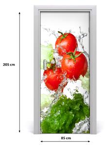 Fototapeta na dveře samolepící rajčata a zelí 85x205 cm