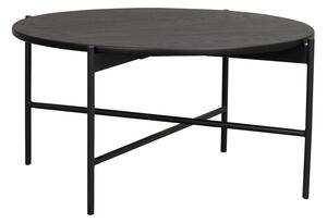 Černý dubový konferenční stolek Rowico Kirun, Ø85 cm