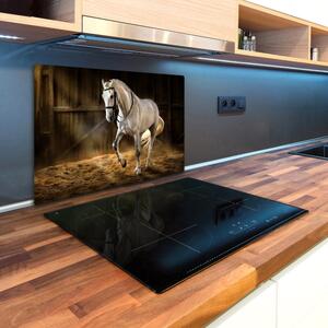 Kuchyňská deska skleněná Bílý kůň ve stáji pl-ko-80x52-f-113734003