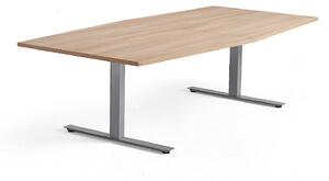 AJ Produkty Jednací stůl MODULUS, 2400x1200 mm, T-nohy, stříbrná podnož, dub