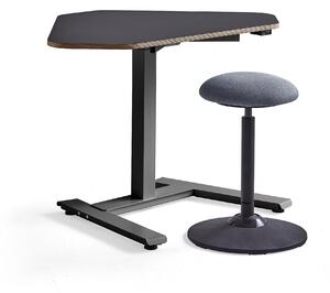 AJ Produkty Nábytková sestava NOVUS + ACTON, 1 černý rohový stůl a 1 stolička