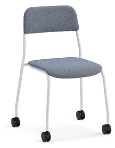 AJ Produkty Židle ATTEND, s kolečky, bílá, modrošedá