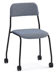AJ Produkty Židle ATTEND, s kolečky, černá, modrošedá