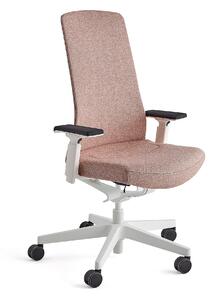 AJ Produkty Kancelářská židle BELMONT, bílá, lososově růžová