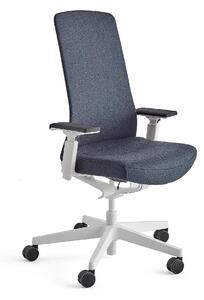 AJ Produkty Kancelářská židle BELMONT, bílá, petrolejově modrá