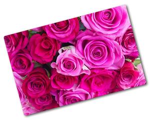 Deska na krájení skleněná Kytice růžových růží pl-ko-80x52-f-119338760