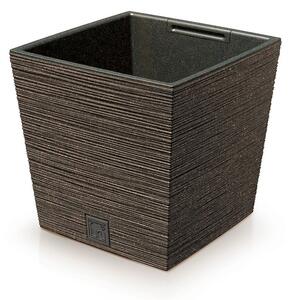 Květináč FURU SQUARE LOW ECO WOOD 29,5cm kávový