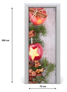 Samolepící fototapeta na dveře Sváteční jablka 75x205 cm