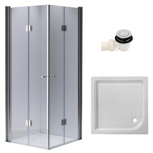 BPS-koupelny Čtvercový sprchový kout HYD-SK1290C 100x100 chrom/transparent + vanička HYD-SSV-SXL02C bílá