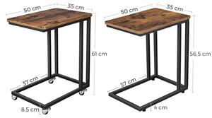 VASAGLE, Servírovací stolek na kolečkách 50x35x60 cm | černý