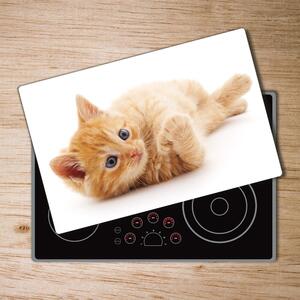 Kuchyňská deska skleněná Červená kočka pl-ko-80x52-f-126034635
