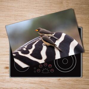 Kuchyňská deska skleněná Ptáci a zebra pl-ko-80x52-f-133933149