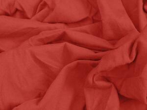 2x flanelové povlečení VÁNOČNÍ JELENI červené + jersey prostěradlo EXCLUSIVE červené 180 x 200 cm