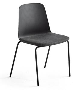 AJ Produkty Židle LANGFORD, rovné nohy, černá/antracitově šedá