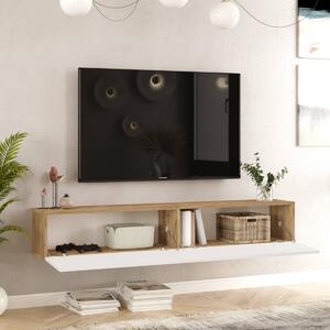 Závěsný TV stolek FREY 8, barva borovice + bílá