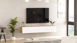 Závěsný TV stolek FREY 8, barva borovice + bílá