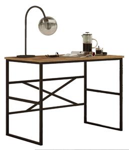 Industriální psací stůl VEGY 20, borovice/černý kov