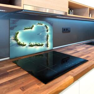 Kuchyňská deska skleněná Ostrovy tvar srdce pl-ko-80x52-f-14973278