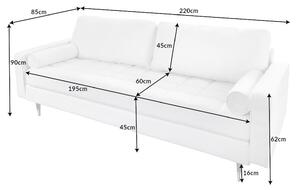Designová sedačka Adan 220 cm bílá