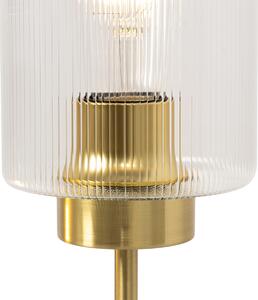 Stolní lampa Art Deco zlatá se sklem 2-světlo - Laura
