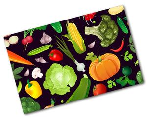 Kuchyňská deska velká skleněná Barevná zelenina pl-ko-80x52-f-178769507
