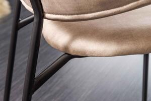 Designová jídelní židle Takuya šampaňský samet