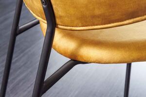 Designová jídelní židle Takuya hořčicový samet