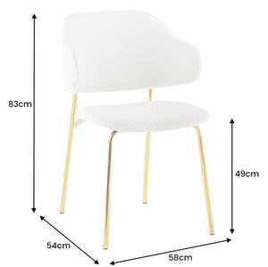 Designová jídelní židle Takuya bílá / zlatá