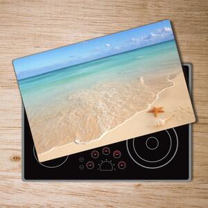 Kuchyňská deska skleněná Hvězdice na pláži pl-ko-80x52-f-23665929