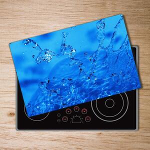 Kuchyňská deska velká skleněná Kapky vody pl-ko-80x52-f-336634