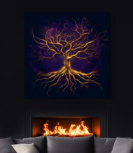 Obraz na plátně - Strom života Purpurový sen FeelHappy.cz Velikost obrazu: 40 x 40 cm
