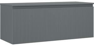 Mexen Rivel, koupelnová skříňka 120 cm s horní částí, 1 zásuvka, drážkovaná, grafitová matná, 91A20-12047-1-BFC66