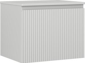Mexen Rivel, koupelnová skříňka 60 cm s pracovní deskou, 1 zásuvka, drážkovaná, matná šedá, 91A20-06047-1-BFC62
