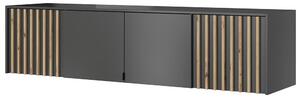 Šatní skříň NELLY 4D bez zrcadla + nástavec | 206 cm | grafit