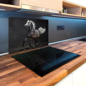 Kuchyňská deska skleněná Šedý arabský kůň pl-ko-80x52-f-49747605