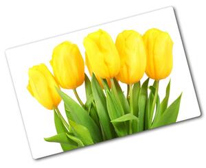 Deska na krájení skleněná Žluté tulipány pl-ko-80x52-f-50296445