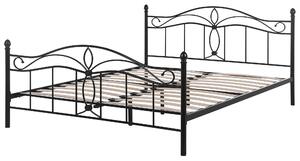 Černá zdobená kovová postel 160x200 cm ANTLIA
