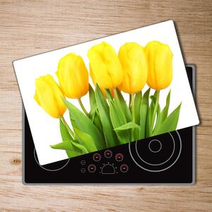 Deska na krájení skleněná Žluté tulipány pl-ko-80x52-f-50296445