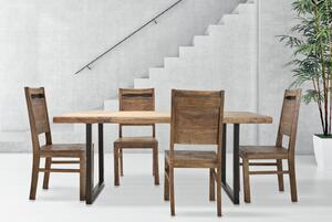 Set 2 ks hnědých akáciových židlí Mauro Ferretti Ytaro, 45x45x100 cm