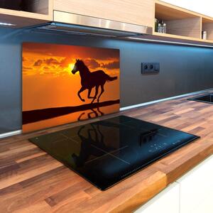 Kuchyňská deska skleněná Kůň západ slunce pl-ko-80x52-f-53365535