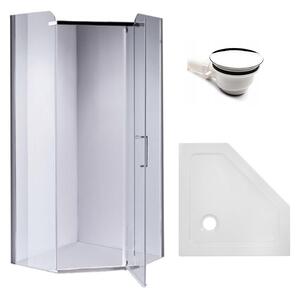 BPS-koupelny Pětiúhelníkový sprchový kout HYD-PK91B 90x90 chrom/transparent + vanička HYD-PSV-ST07B bílá