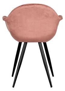 Růžová sametová jídelní židle Slifro