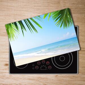 Kuchyňská deska skleněná Tropická pláž pl-ko-80x52-f-5838209