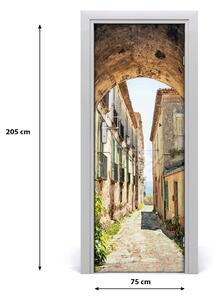 Fototapeta samolepící na dveře italské uličky 75x205 cm