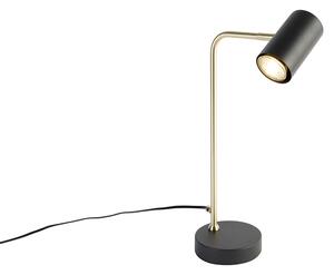 Moderní stolní lampa černá se zlatou - Beata