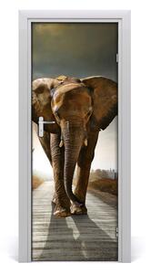 Samolepící fototapeta na dveře Chodící slon 75x205 cm